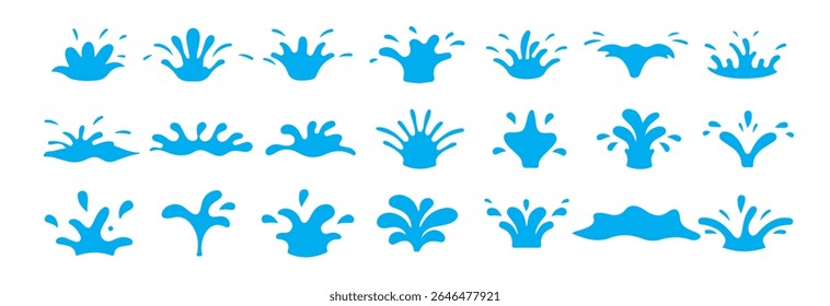 Water and juice splash liquid.  Cartoon water splash. Fluid drop, splash icons, Victor illustration eps 10