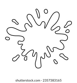 Water and juice splash liquide. One line stroke outline vector Illustration A water splash, fleeting spectacle of natures energy Fresh juice splashed, tangy explosion of color and taste A wave shape