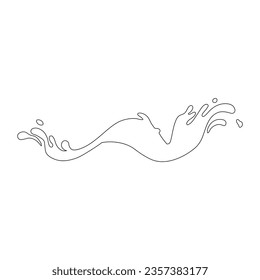 Water and juice splash liquide. One line stroke outline vector Illustration A wave shape, sculpted testament to oceans rhythm A drop shape, gentle whisper of fluid dynamics A dripped droplet, delicate