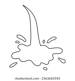 Water and juice splash liquide. One line stroke outline vector Illustration Fresh juice splashed, visual feast of refreshing drink A wave shape, reflection of seas timeless ebb and flow A drop shape