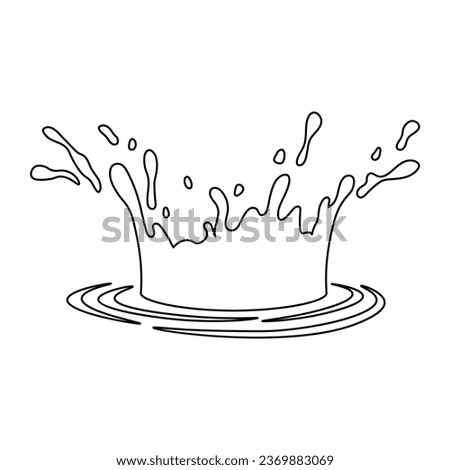 Water and juice splash liquide. One line stroke outline vector Illustration A spill shape, abstract art formed by chance and circumstance A water splash, lively explosion of liquid energy Fresh juice Stock photo © 