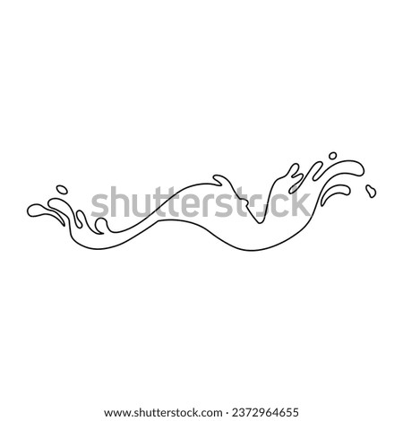 Water and juice splash liquide. One line stroke outline vector Illustration A wave shape, beautiful echo of oceans song A drop shape, humble manifestation of liquid state A dripped droplet, solitary Stock photo © 