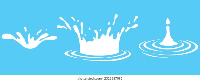 Water and juice splash liquide. Vector Illustration. A spill shape, unscheduled painting etched by accident A milk splash, exuberant display of waters dynamic nature Fresh juice splashed, energetic