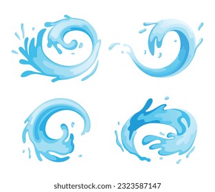 Water and juice splash liquide. Vector Illustration. A spill shape, unscheduled painting etched by accident A water splash, exuberant display of waters dynamic nature Fresh blue splashed, energetic