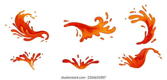 Wasser und Saft verflüssigt. Vektorgrafik. Wellenform, zeitloses Symbol für Seeschiffe ruheloser Geist Eine Fallform, subtile Hinweise auf die Essenz aller Flüssigkeiten Ein Tropfen tropfen, Moment tiefgefrorene Tomate