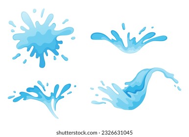 El agua y el jugo salpican líquido. Ilustración vectorial. Una gota goteada, un microcuento de gravedad y tensión superficial Una forma de derrame, artistas abstractos deleitados nacidos del accidente Un salpicón de agua, fugaz