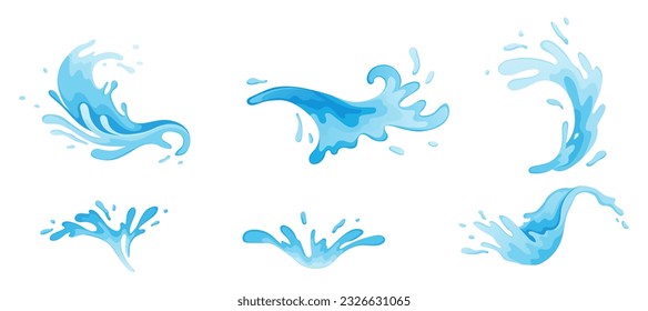 Water and juice splash liquide. Vector Illustration. A wave shape, beautiful echo of oceans song A drop shape, humble manifestation of liquid state A dripped droplet, solitary actor in play of liquids