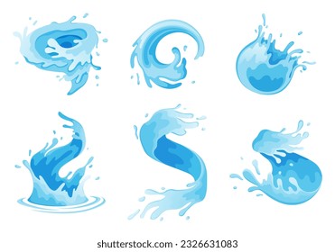 Water and juice splash liquide. Vector Illustration. A water splash, momentary disruption in calmness of pond Fresh juice splashed, playful exhibit of refreshing beverage A wave shape, beautiful echo