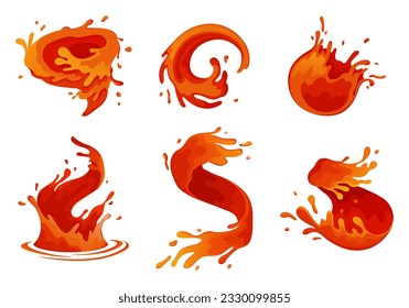 Water and juice splash liquide. Vector Illustration. A wave shape, beautiful red of oceans song A drop shape, humble manifestation of liquid state A dripped droplet, solitary actor in play of liquids