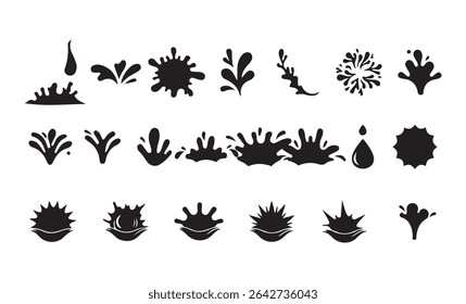 Water and juice splash liquide. Vector Illustration. A dripped droplet, delicate dancer in ballet of fluids A spill shape,  Dripping liquid elements, Victor illustration eps 10