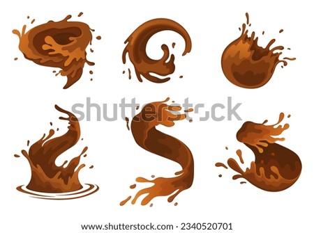 Water and juice splash liquide. Vector Illustration. A dripped droplet, delicate dancer in ballet of fluids A spill shape, unexpected art form from moment of chaos A brown water splash, coffee Stock photo © 
