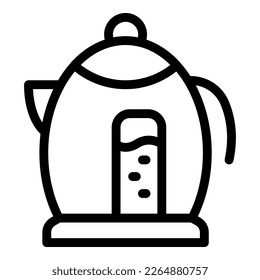 Water kettle icon outline vector. Hot pot. Modern steam