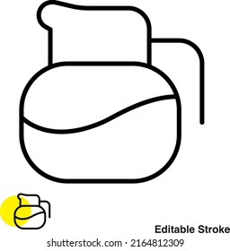 Icono de línea de vectores de kettle de agua