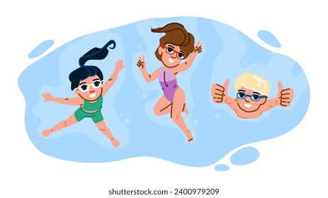 water kids underwater  vector.  child sea, cute summer, pool girl water kids underwater character. people flat cartoon illustration