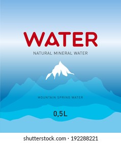 Water, label design, vector background