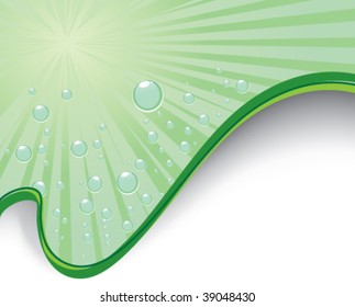 A water layout with bubbles and sun refraction