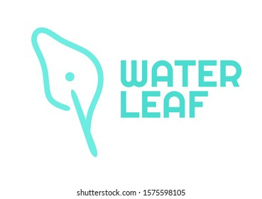 water leaf blue logo concept design illustration