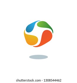 Water and leaf concept logo