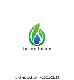 water and leaf concept logo Template vector logo