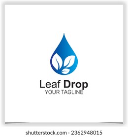 water leaf drop logo icon premium elegant template vector eps 10