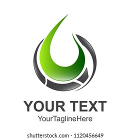 Water and leaf ecology. Environment logo. 