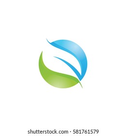 water leaf ecology nature concept logo icon vector template