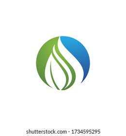 Water and leaf ecology nature element vector