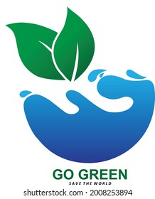 water leaf go green logo