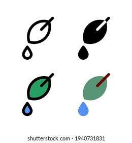Water and Leaf Icon, Logo, and illustration Vector