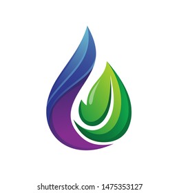 Water and Leaf Logo Design