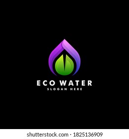 water and leaf logo design. nature icon symbol vector illustration 