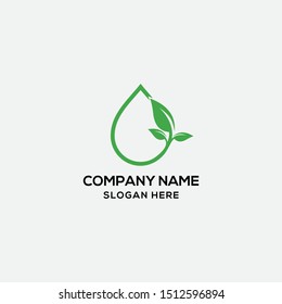 water leaf logo design template. vector