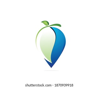 Water and leaf logo design template