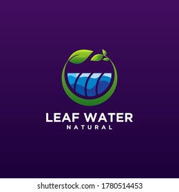 Water Leaf Logo Design Vector Illustration Stock Vector (Royalty Free ...