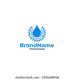 Water Leaf Logo Design Vector