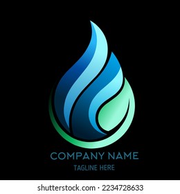 water and leaf Logo design. vector design and company logo, for your business