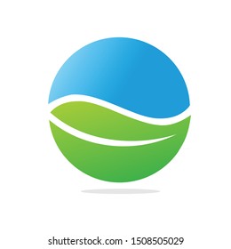 water leaf logo icon design vector