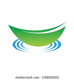 water leaf logo icon design vector