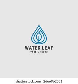 Ilustración vectorial de Plantilla de diseño de icono de logotipo de hoja de agua