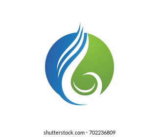 Water and leaf logo nature 