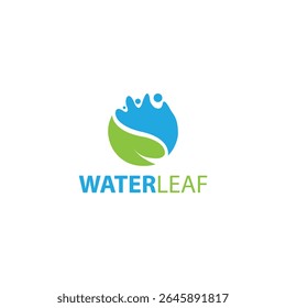 Water Leaf Logo Simple Natural