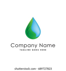 water leaf logo template