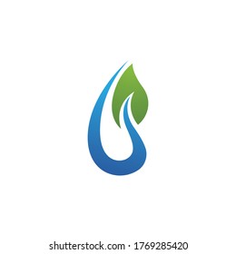 Water and leaf  Logo Template vector illustration design