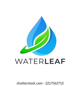water leaf modern logo design