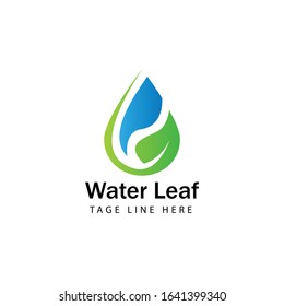 water leaf modern logo template