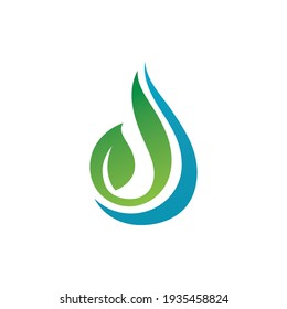 Water and leaf nature logo vector image