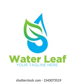 water leaf organic natural logo designs