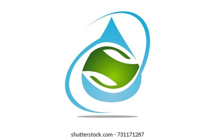 Water and leaf vector 