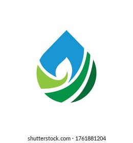 water and leaf vector logo for natural health symbols and clean water company