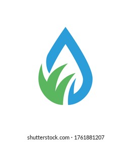 water and leaf vector logo for natural health symbols and clean water company